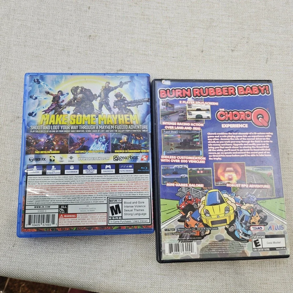 Sony PlayStation Case Lot Borderlands 3 PS4 ChoroQ PS2 Cases Only NO DISC